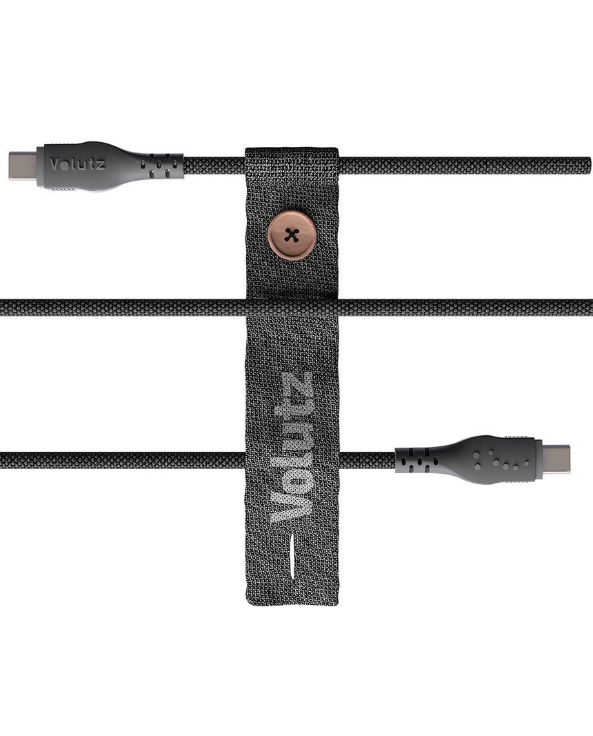 Volutz Cableogy II USB C to USB C Cable, 3m, Jet Black - Volutz