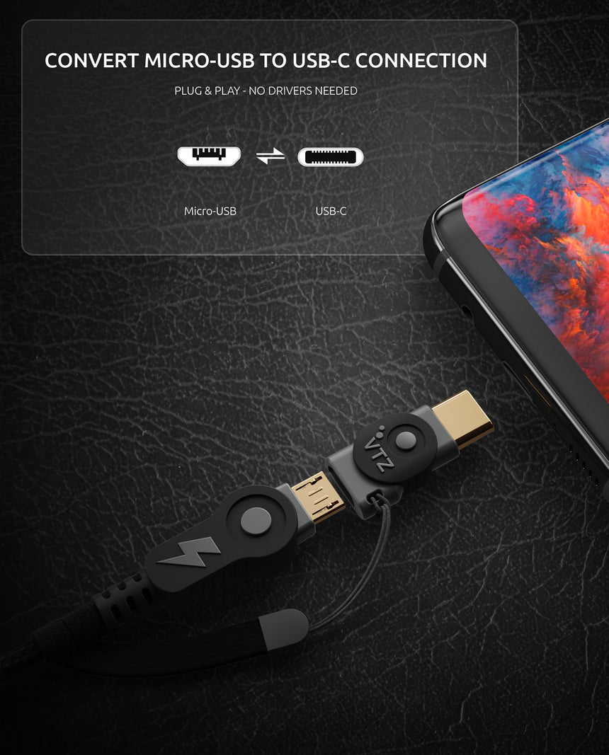 Micro USB to USB C Adapter - Volutz