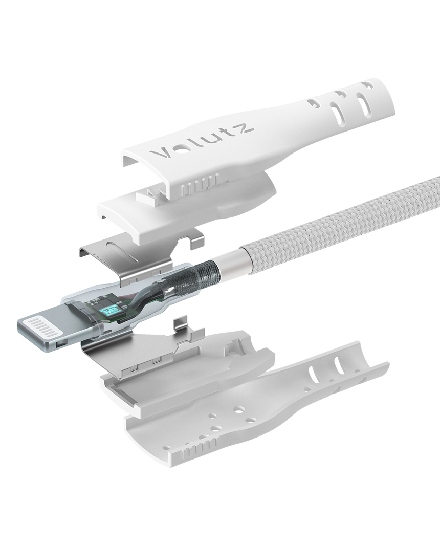 Volutz Cableogy II Lightning to USB C Cable, 1.5m, Ghost-white - Volutz