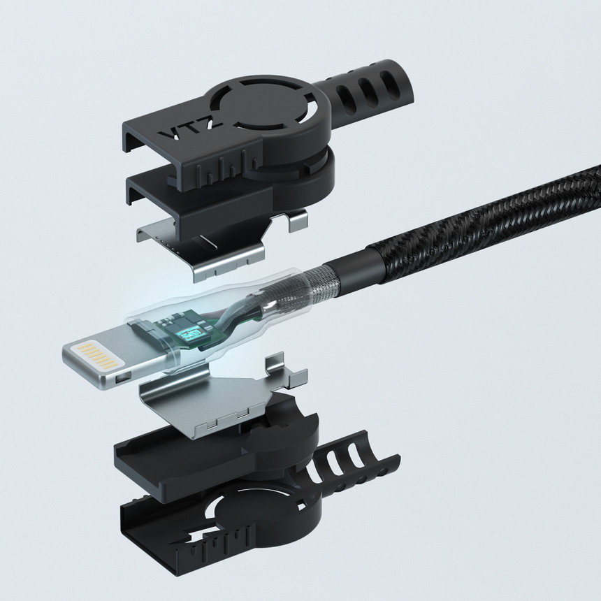 Lightning to USB A Cable - Jet Black - Volutz