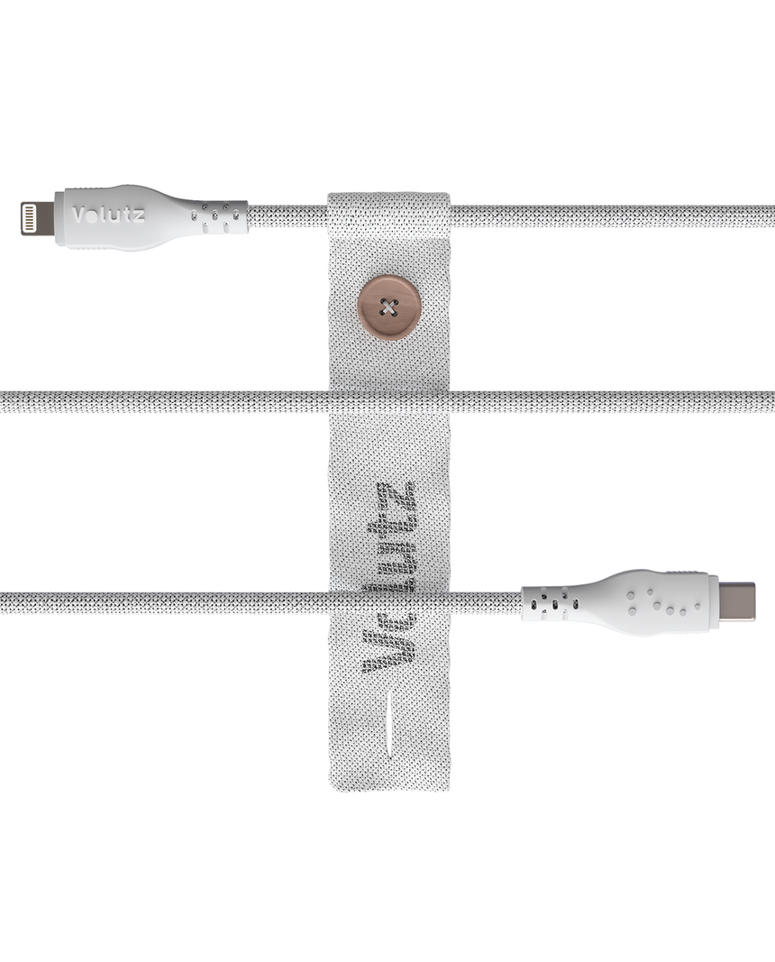 Volutz Cableogy II Lightning to USB C Cable, 1.5m, Ghost-white - Volutz