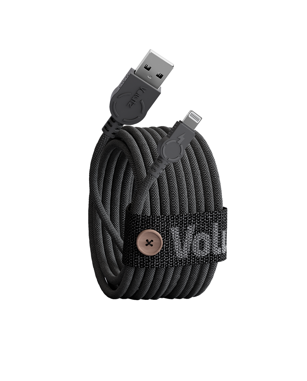 Horn Standard Færøerne Volutz Cableogy II Lightning to USB Cable, 3m, Jet Black