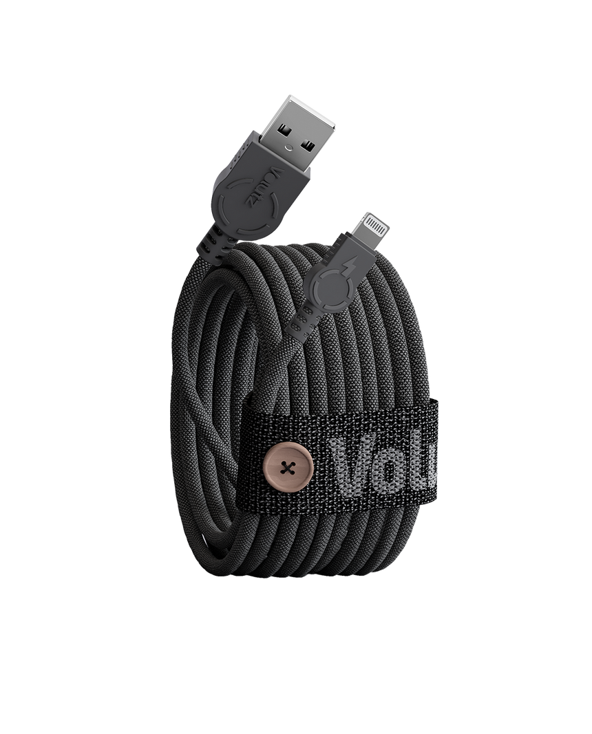 Volutz Cableogy II Lightning to USB Cable, 3m, Jet Black - Volutz