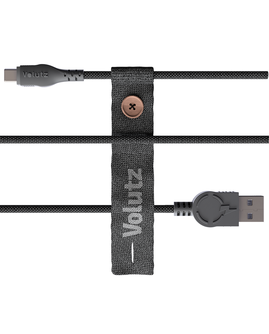 Volutz Cableogy II USB C to USB Cable, 3m, Jet Black - Volutz