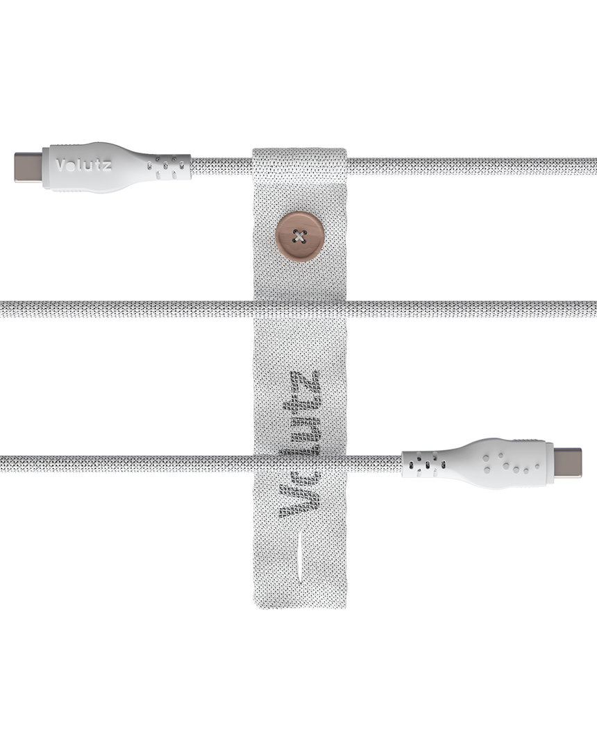 Volutz Cableogy II USB C to USB C Cable, 1.5m, Ghost-white - Volutz