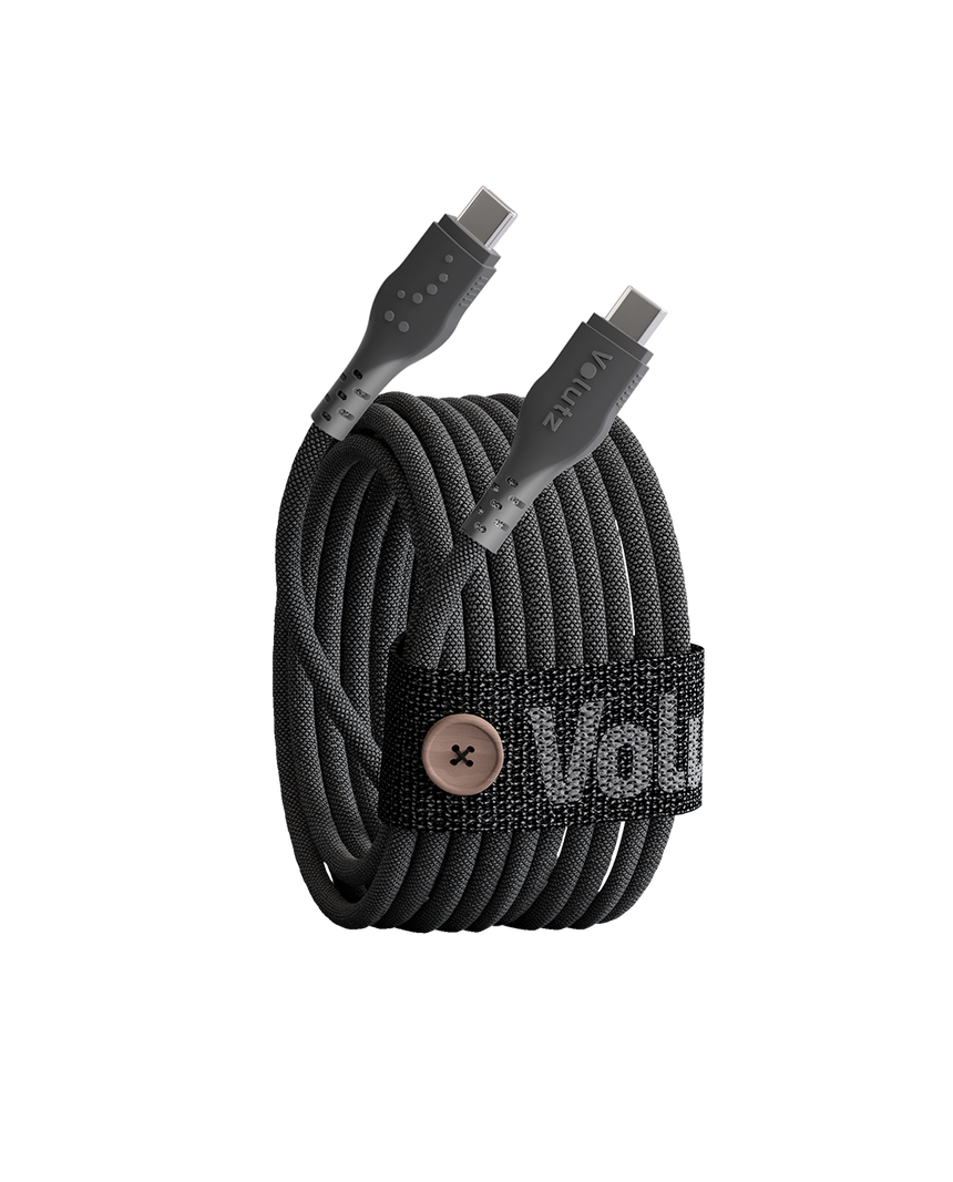 Volutz Cableogy II USB C to USB C Cable, 3m, Jet Black - Volutz