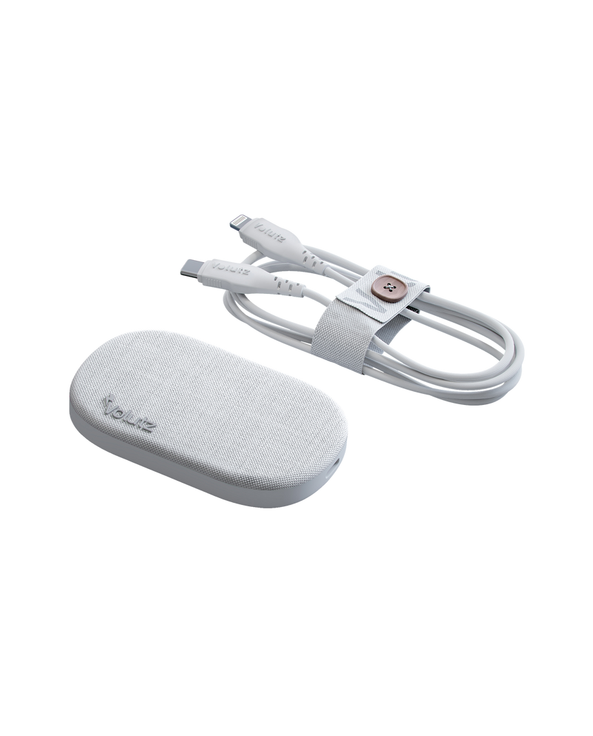 Quantum I 20W Ultra-slim Travel Charger USB-C Snow-white with Lightning to USB-C Cable - Volutz