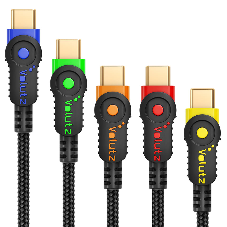 USB C to USB A 2.0 Cable Color Coded 5-pack - Volutz