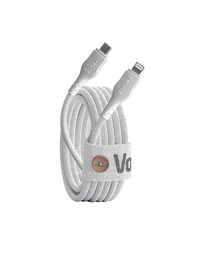 Volutz Cableogy II Lightning to USB C Cable, 1.5m, Ghost-white - Volutz