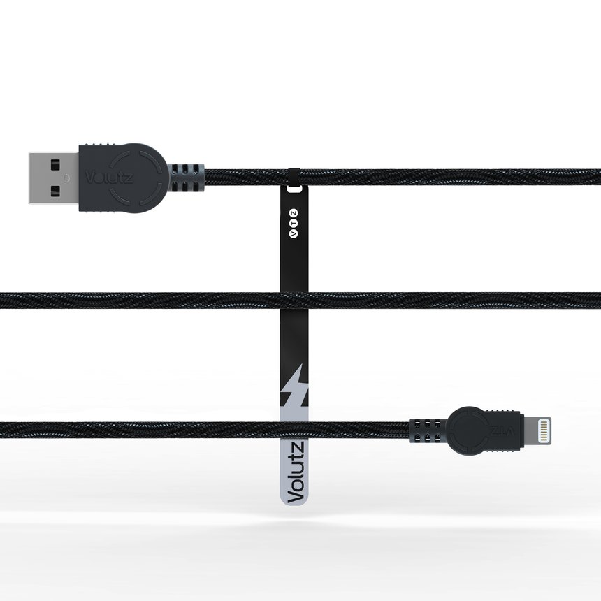 Lightning to USB A Cable - Jet Black - Volutz