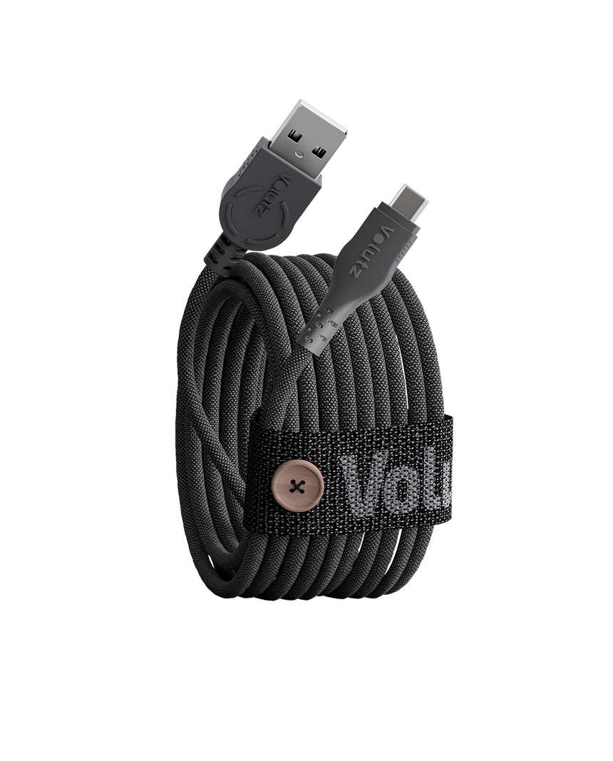 Volutz Cableogy II USB C to USB Cable, 3m, Jet Black