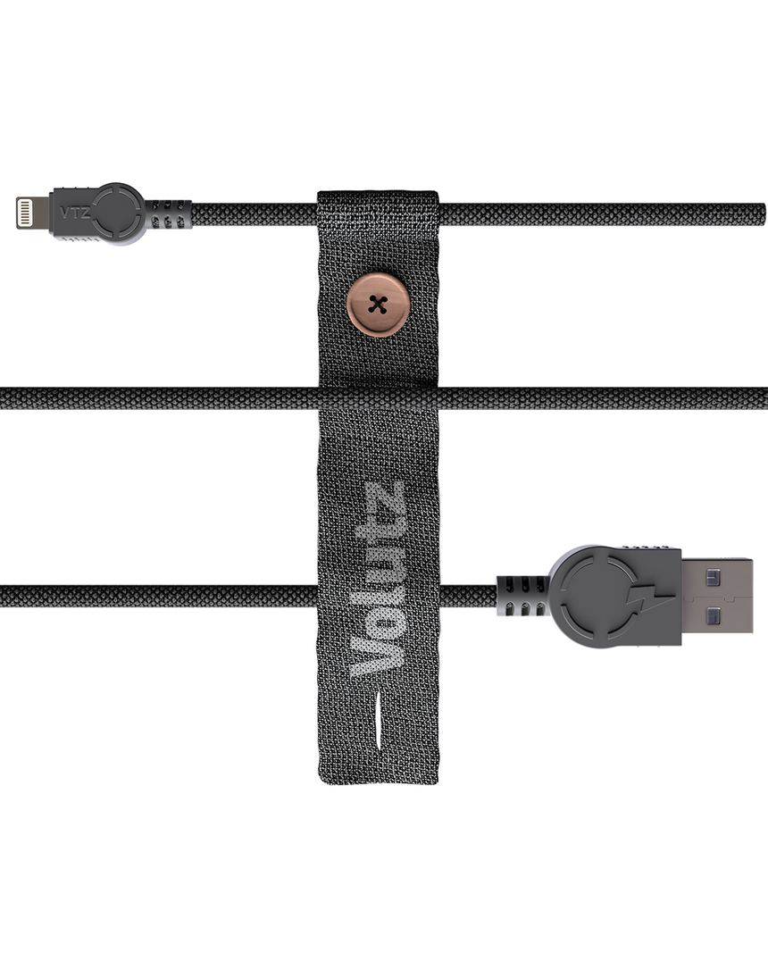 Volutz Cableogy II Lightning to USB Cable, 3m, Jet Black - Volutz